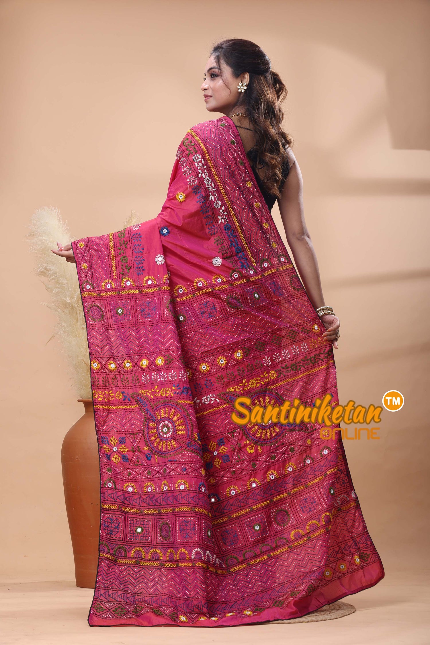 Bangalore Silk Lambani Stitch Saree
