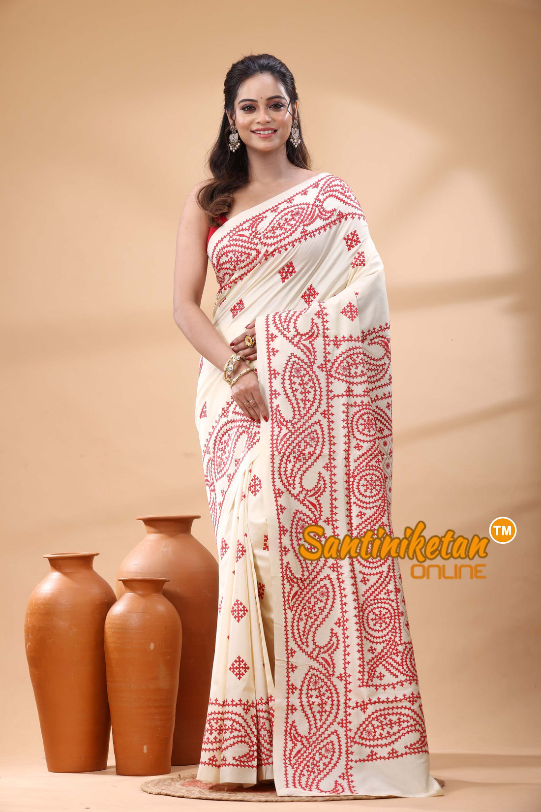 Tussar Silk Gujrati Stitch Saree
