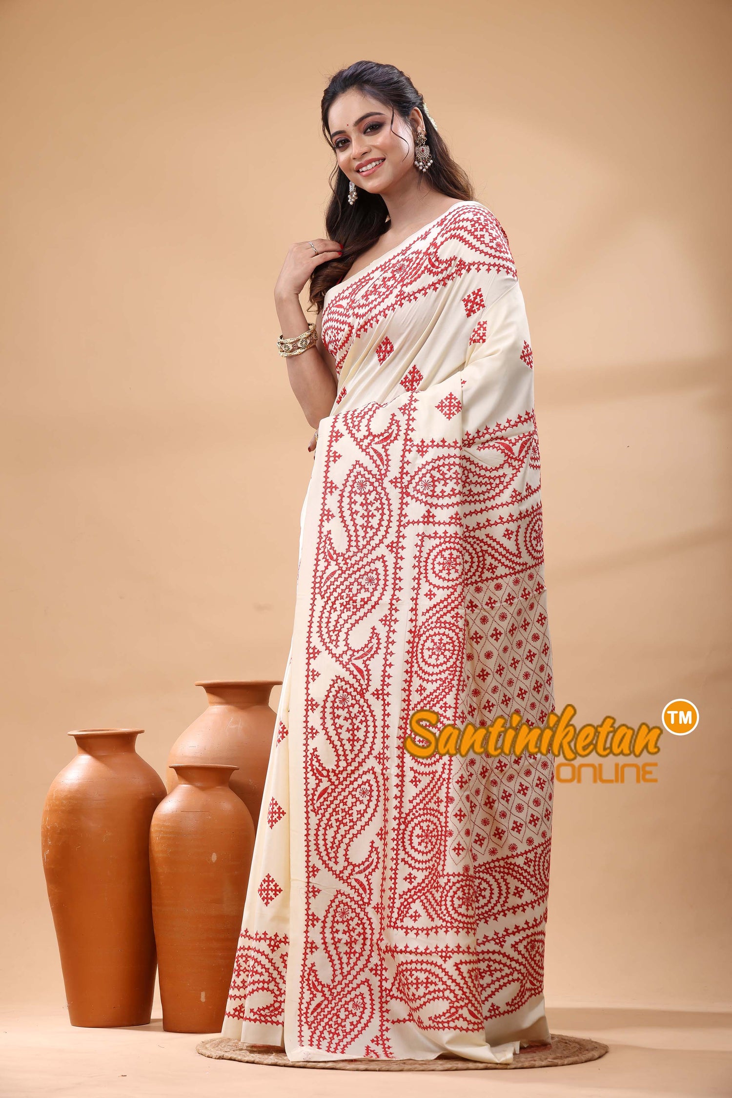 Tussar Silk Gujrati Stitch Saree