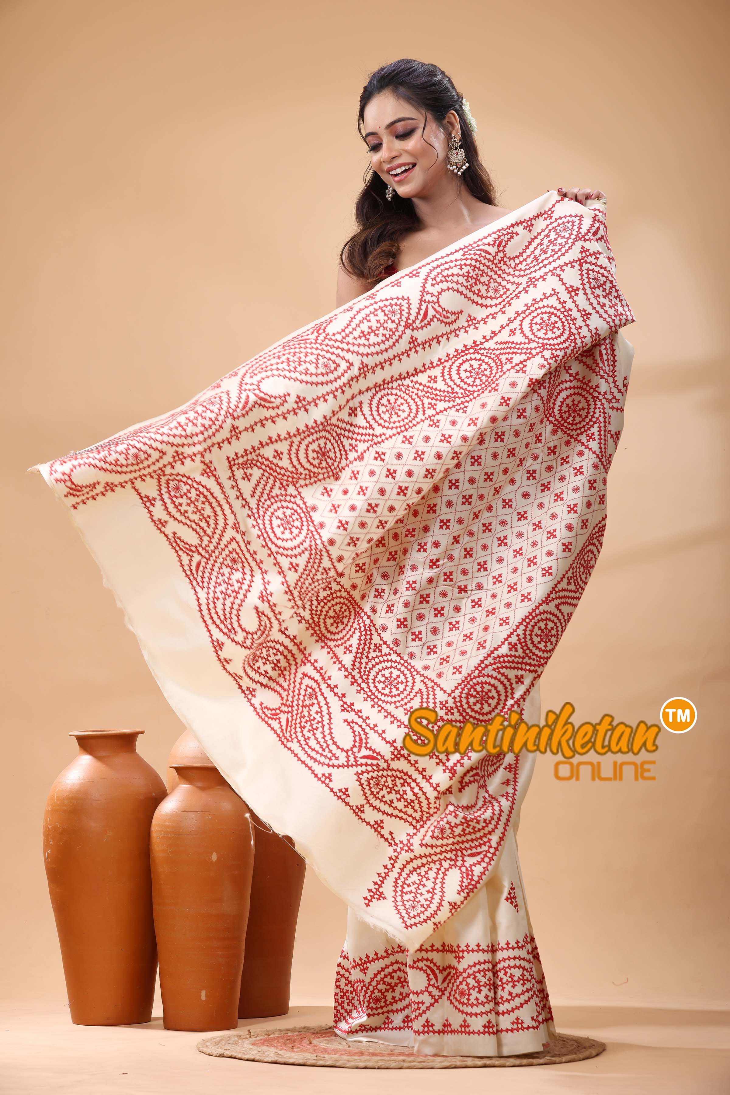 Tussar Silk Gujrati Stitch Saree