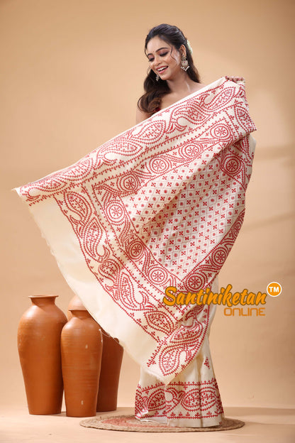 Tussar Silk Gujrati Stitch Saree
