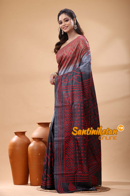 Pure Dye Tussar Silk Gujarati Stitch Saree