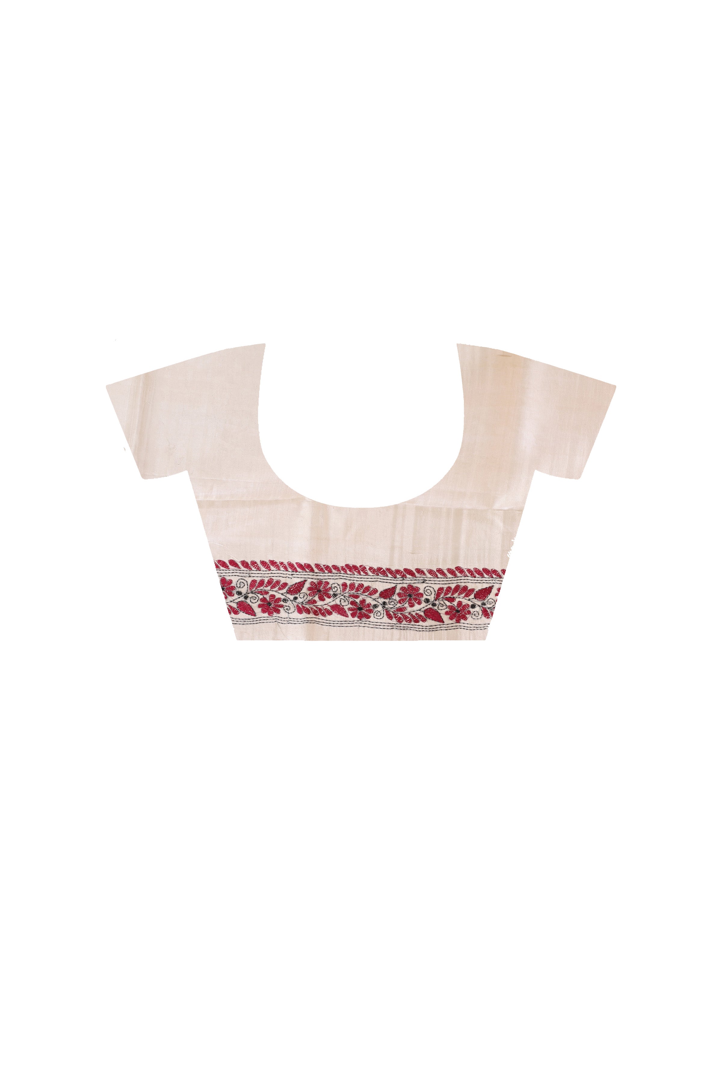 Pure Tussar Silk Kantha Stitch Saree