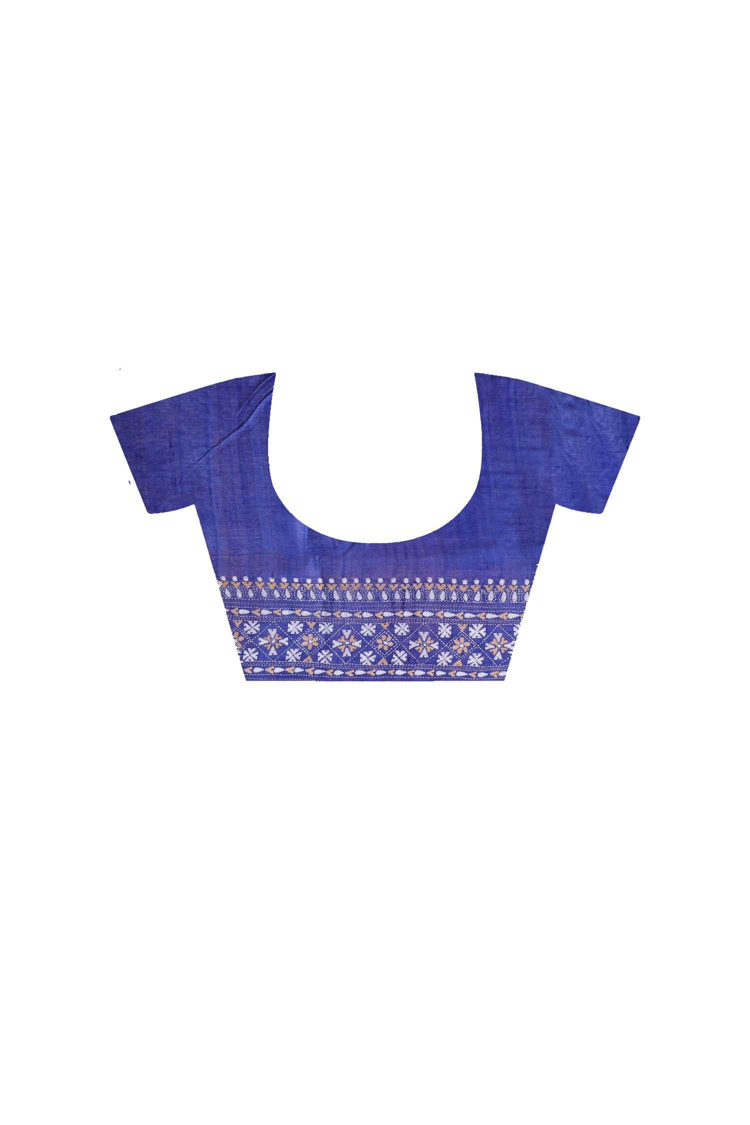 Pure Gachi Dye Tussar Silk Kantha Stitch Saree