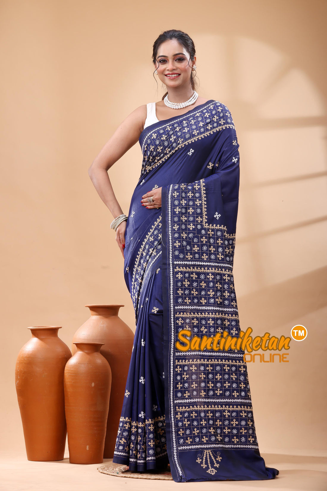 Bangalore Silk Gujrati Stitch Saree