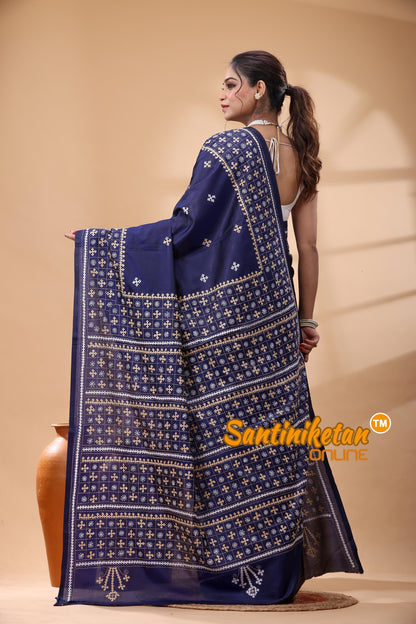 Bangalore Silk Gujrati Stitch Saree