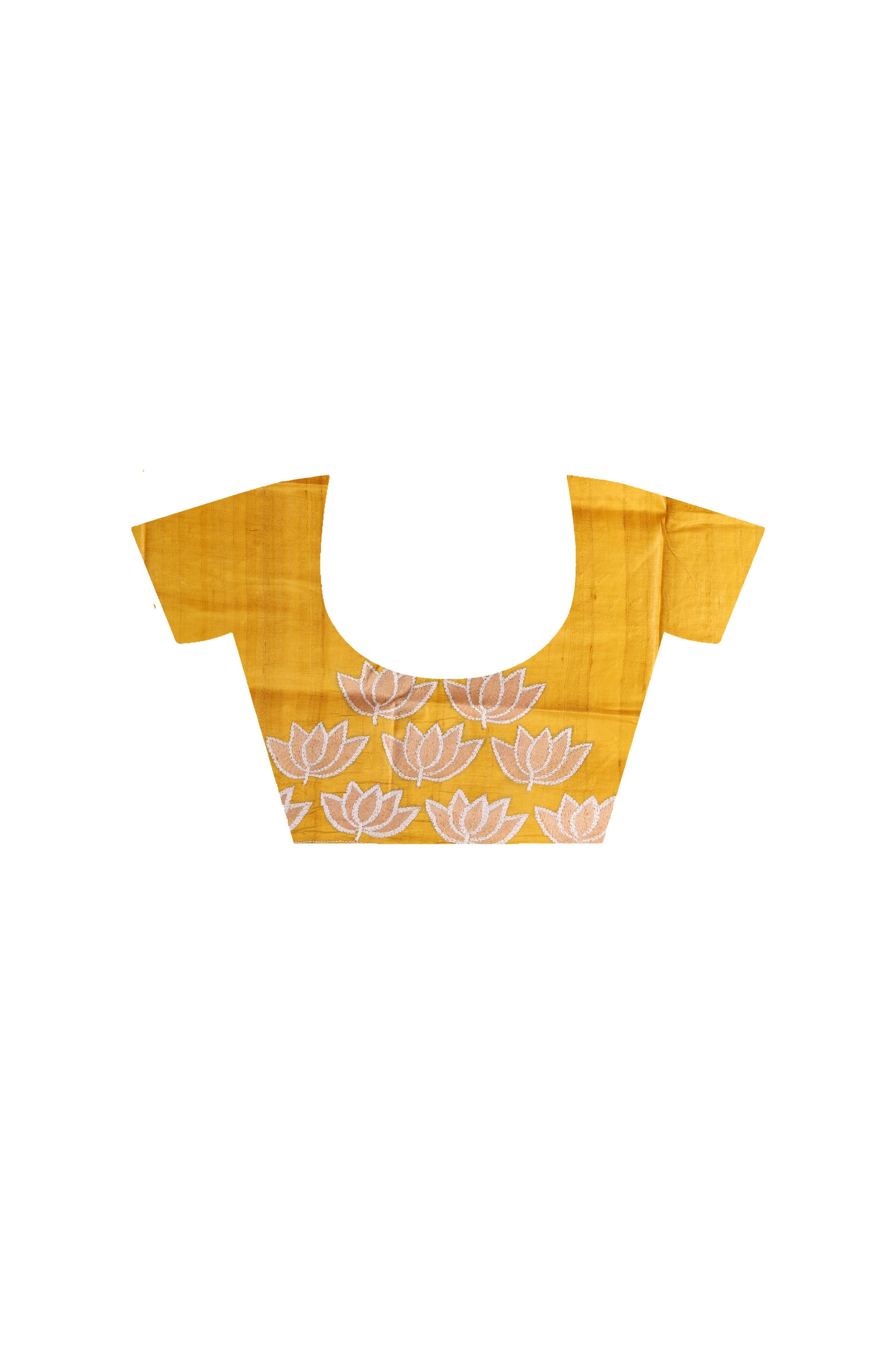 Pure Gachi Dye Tussar Silk Kantha Stitch Saree