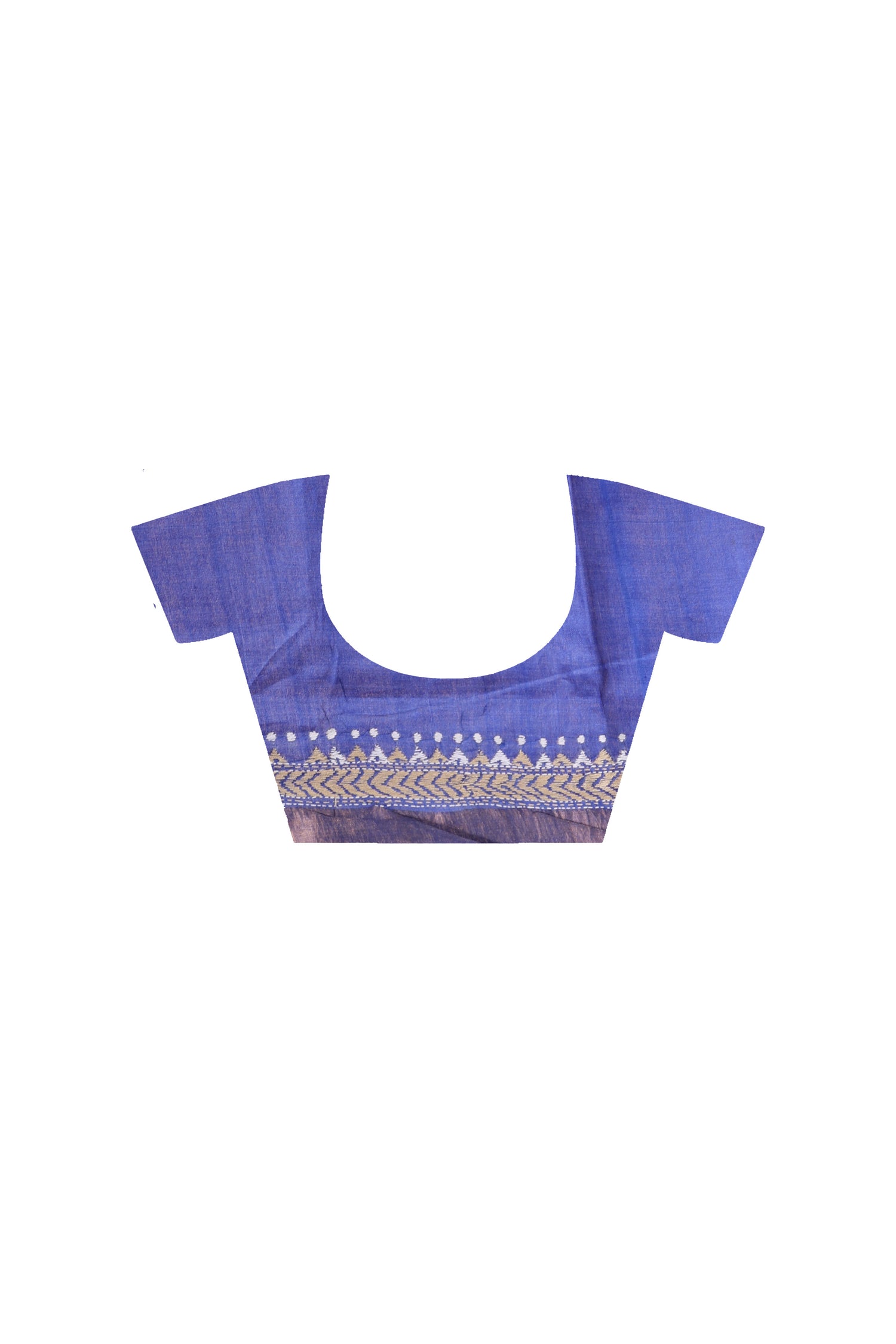 Pure Dye Tussar Silk Kantha Stitch Saree