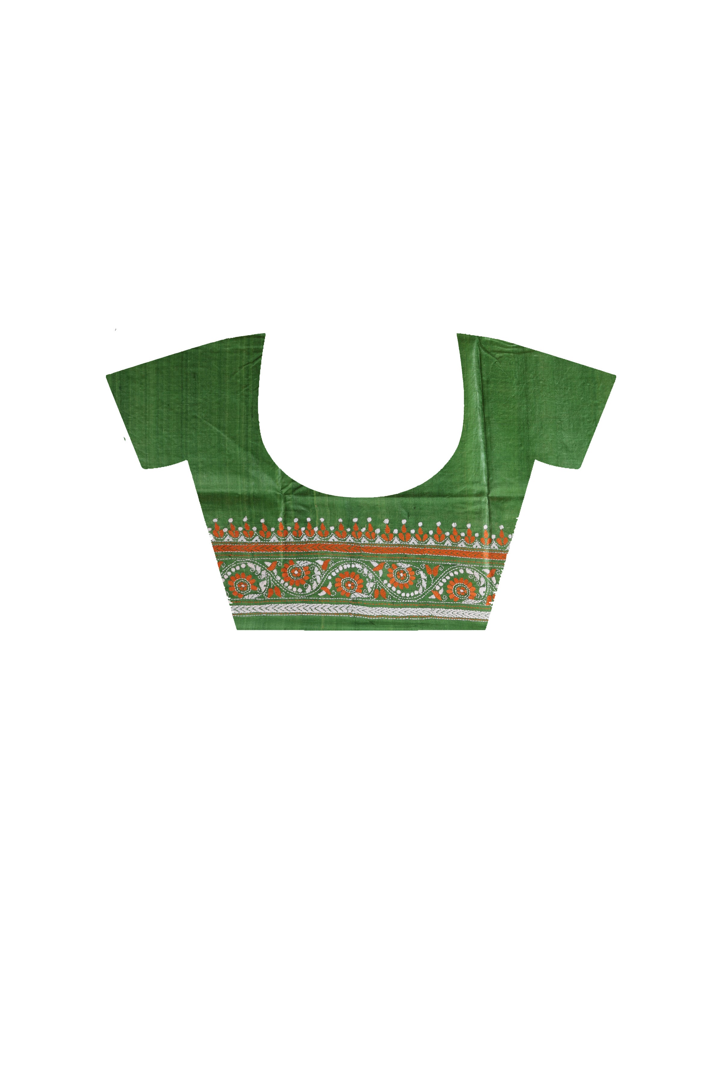 Pure Dye Tussar Silk Kantha Stitch Saree