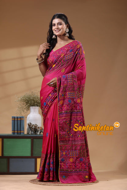 Bangalore Silk Lambani Stitch Saree