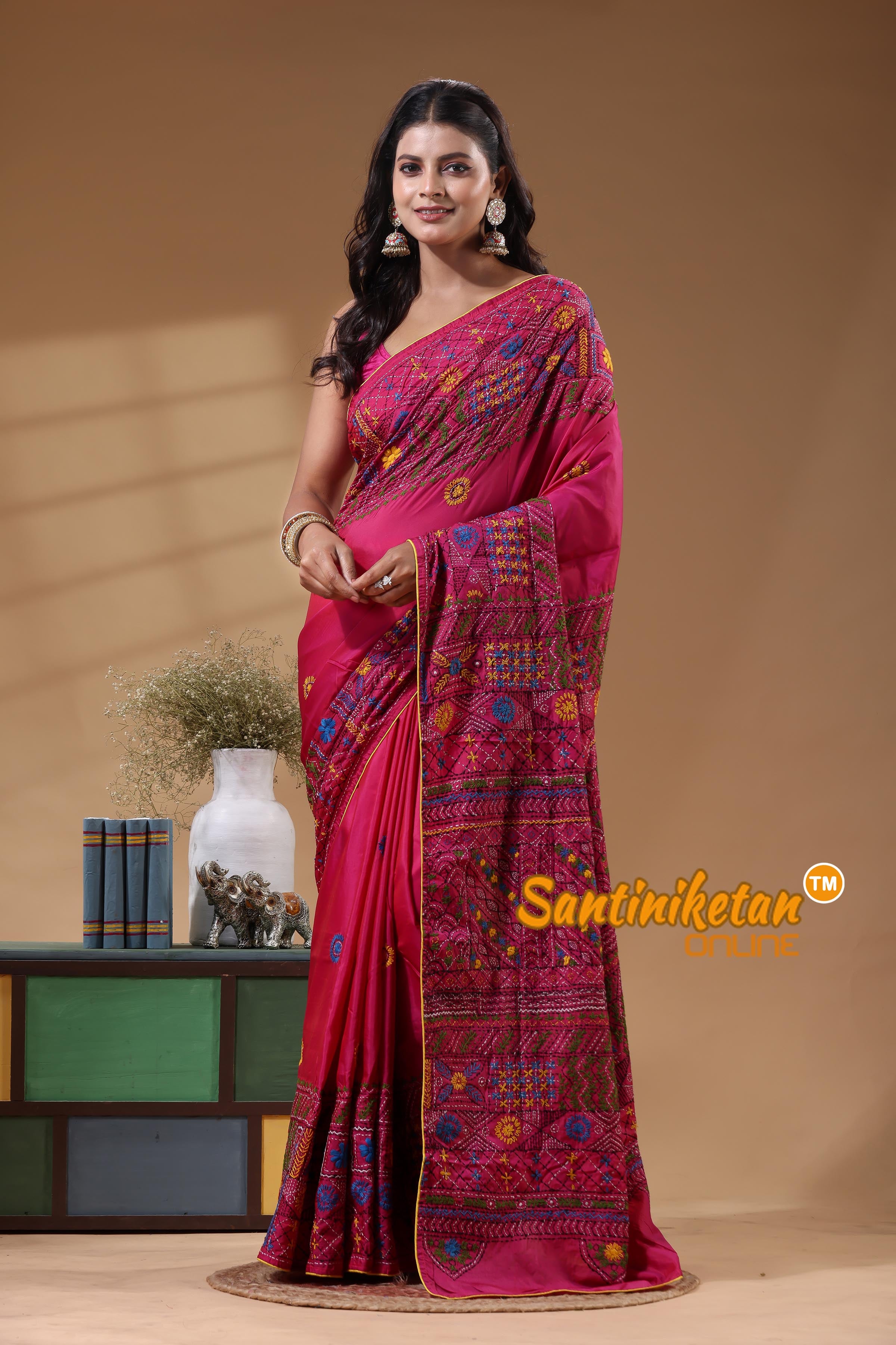 Bangalore Silk Lambani Stitch Saree