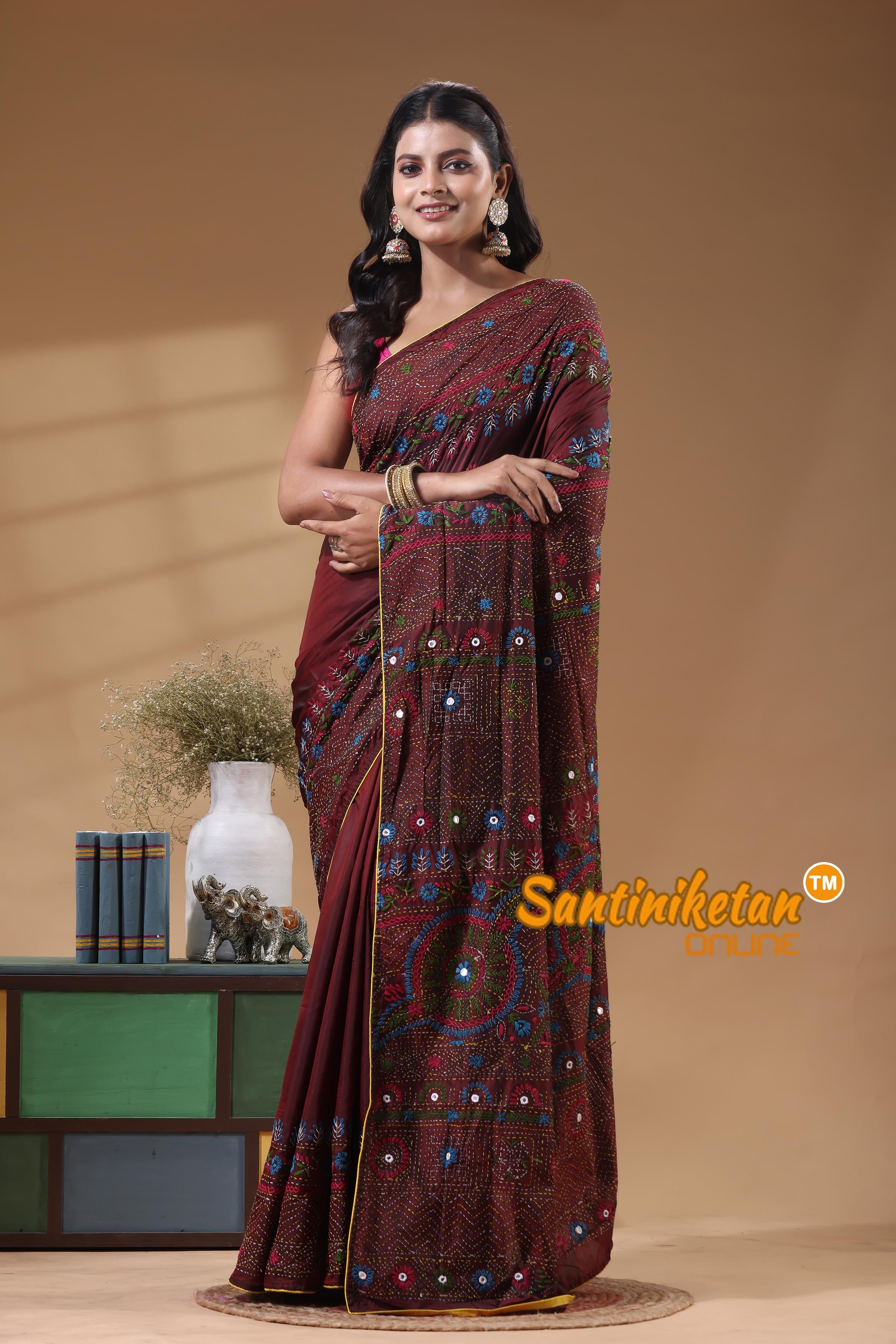 Bangalore Silk Lambani Stitch Saree