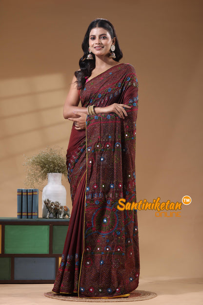 Bangalore Silk Lambani Stitch Saree