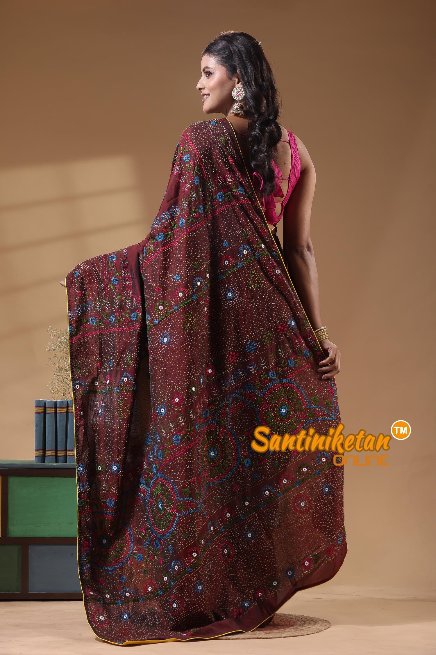 Bangalore Silk Lambani Stitch Saree