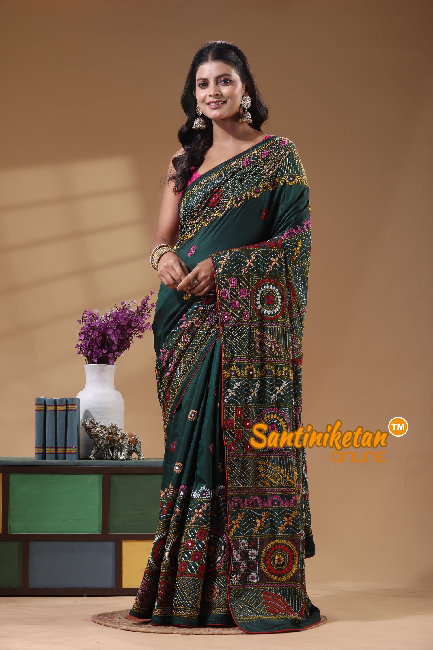 Bangalore Silk Lambani Stitch Saree