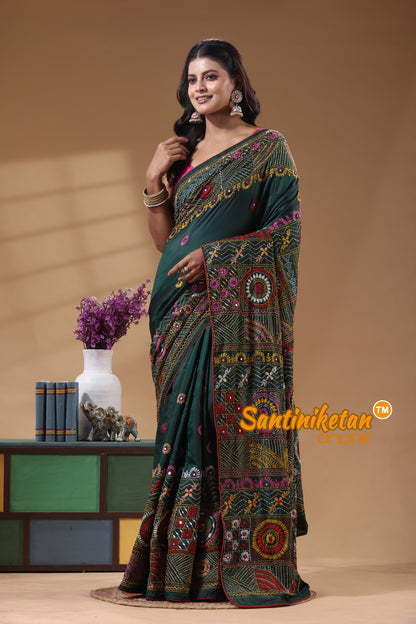 Bangalore Silk Lambani Stitch Saree