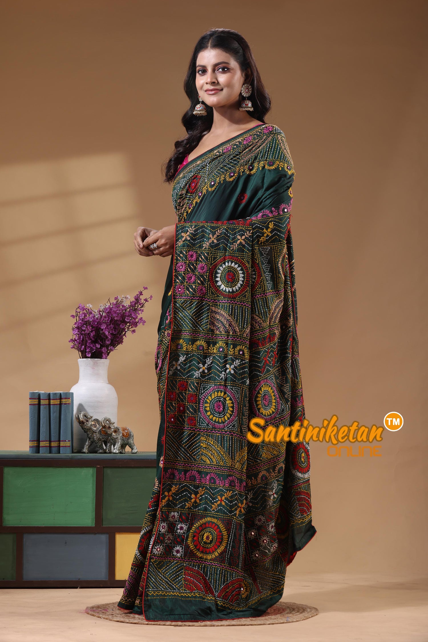 Bangalore Silk Lambani Stitch Saree