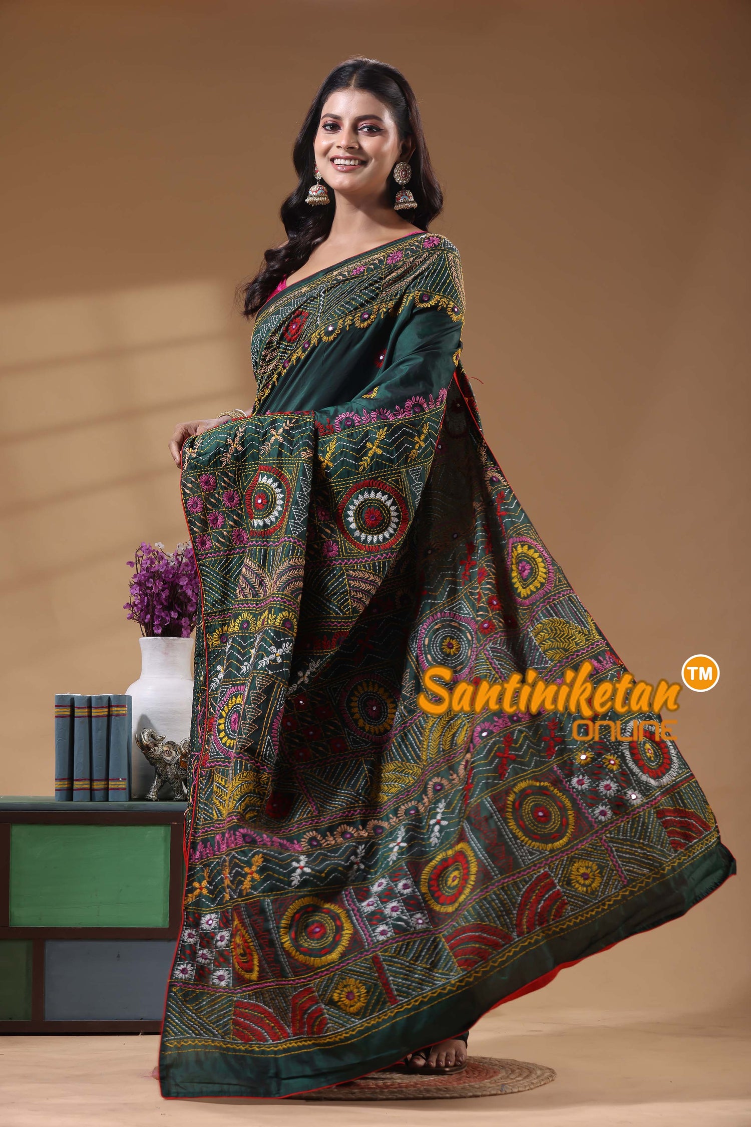 Bangalore Silk Lambani Stitch Saree