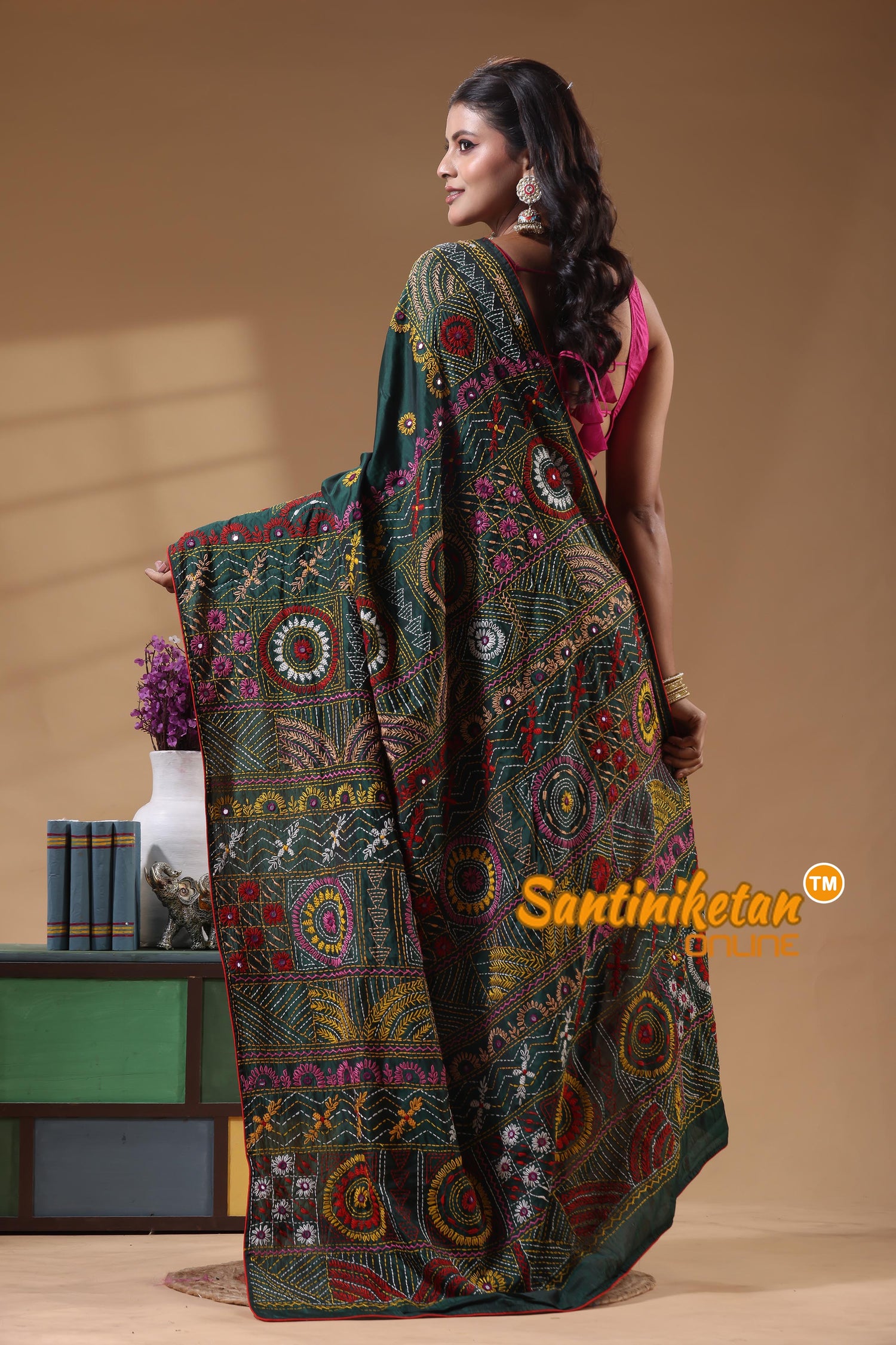 Bangalore Silk Lambani Stitch Saree