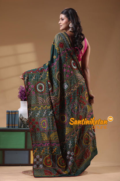 Bangalore Silk Lambani Stitch Saree