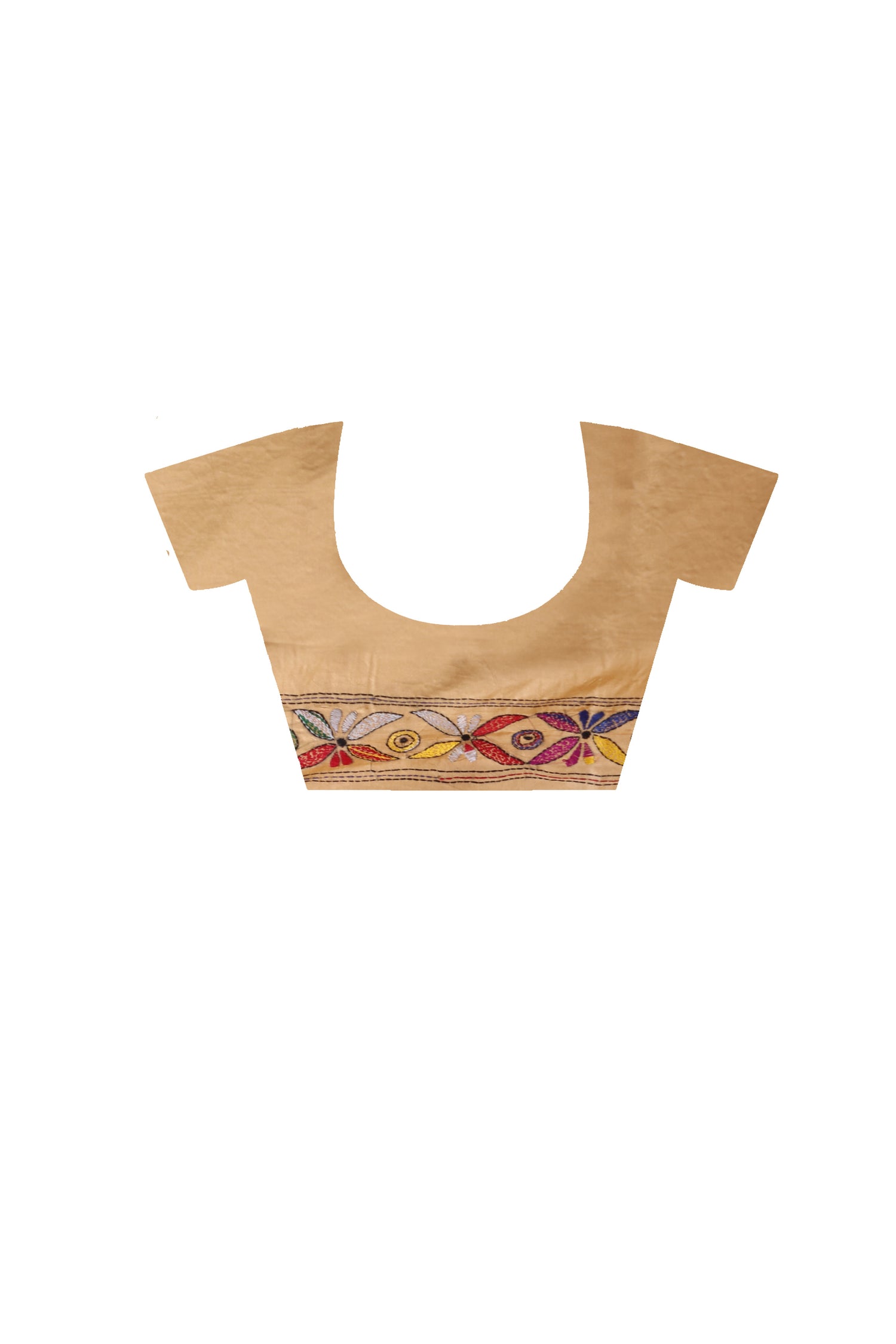 Bangalore Silk Kantha Stitch Saree