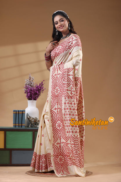 Tussar Silk Gujrati Stitch Saree