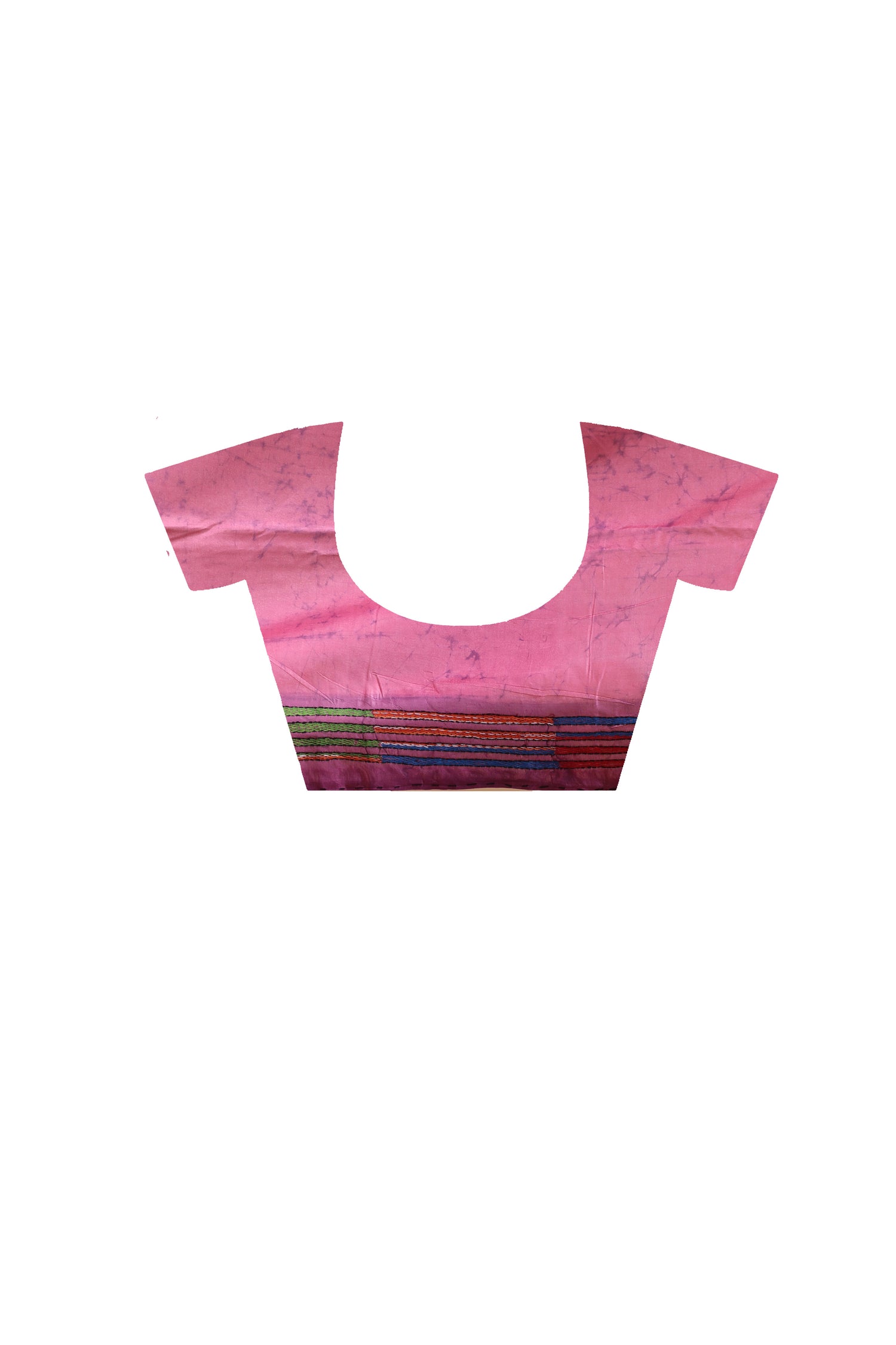 Bangalore Silk Batik Kantha Stitch Saree