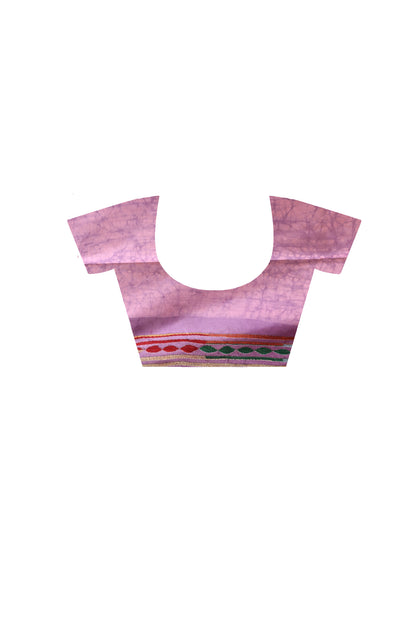 Bangalore Silk Batik Kantha Stitch Saree