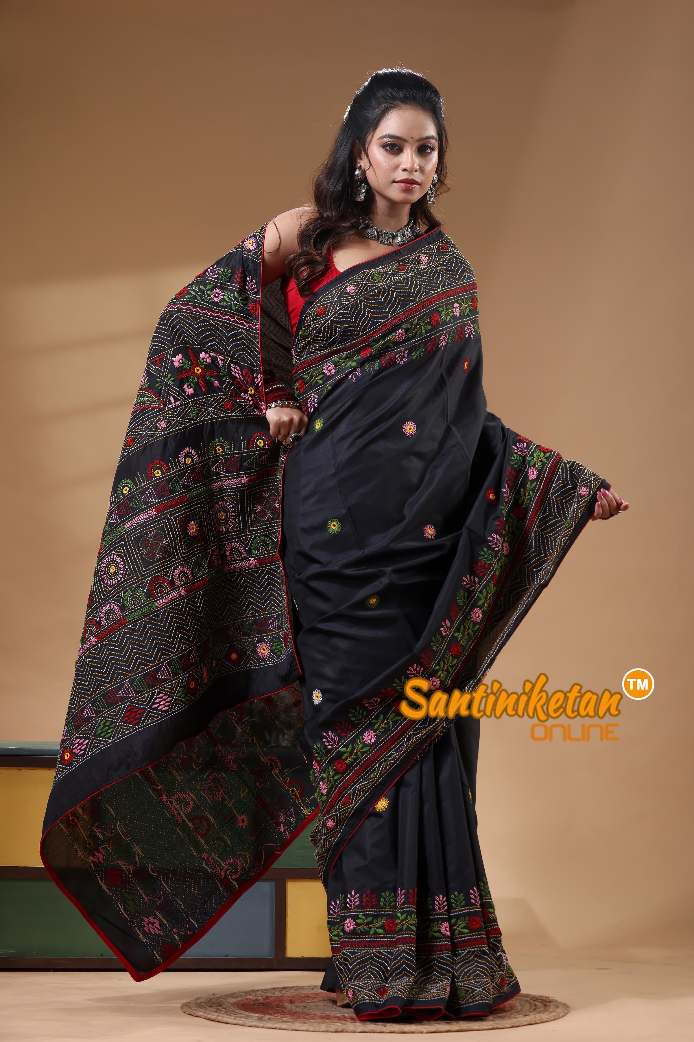 Bangalore Silk Lambani Stitch Saree
