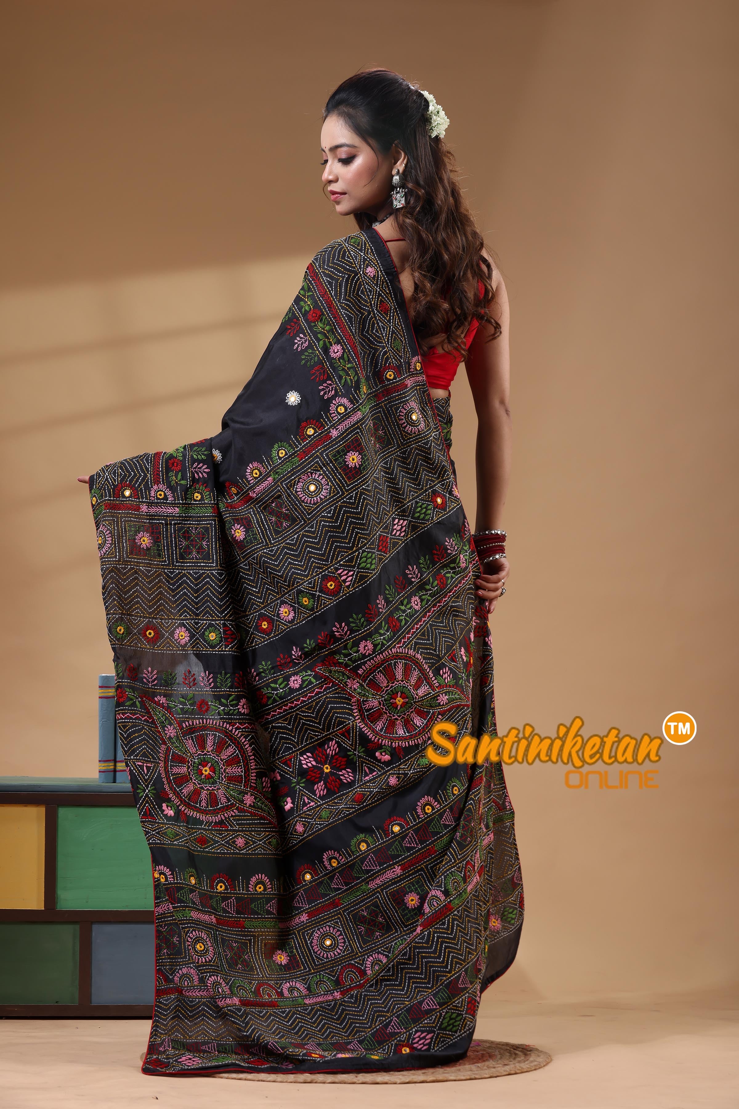 Bangalore Silk Lambani Stitch Saree