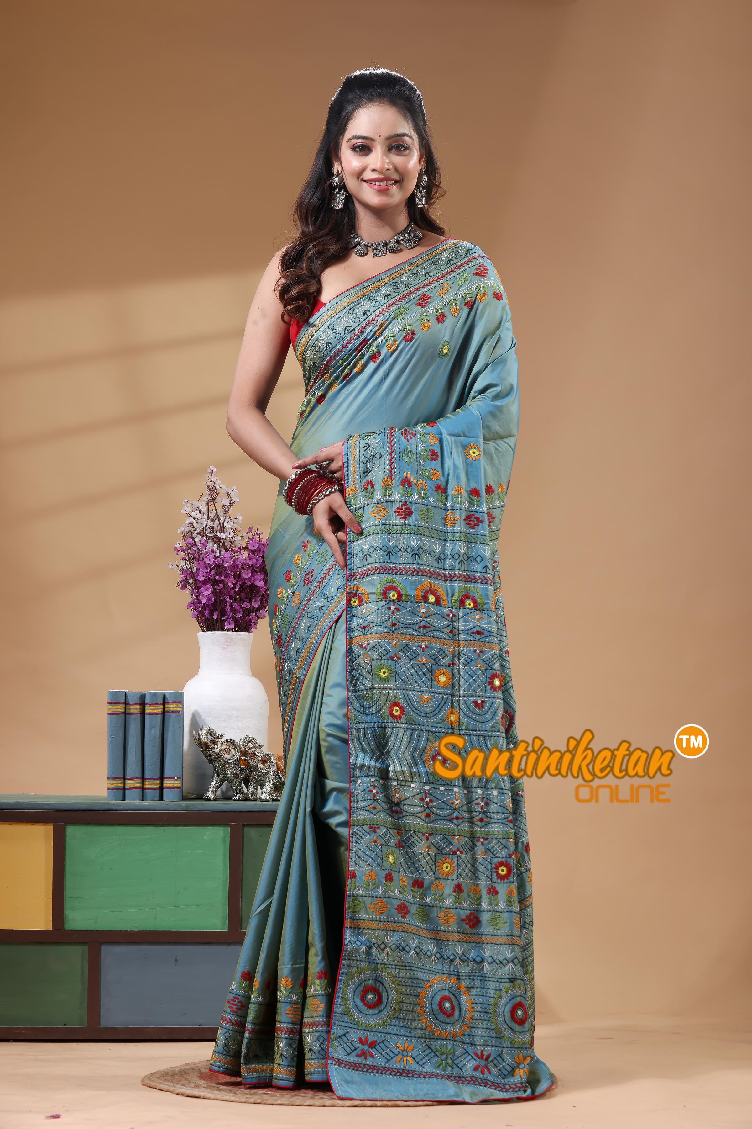 Bangalore Silk Lambani Stitch Saree