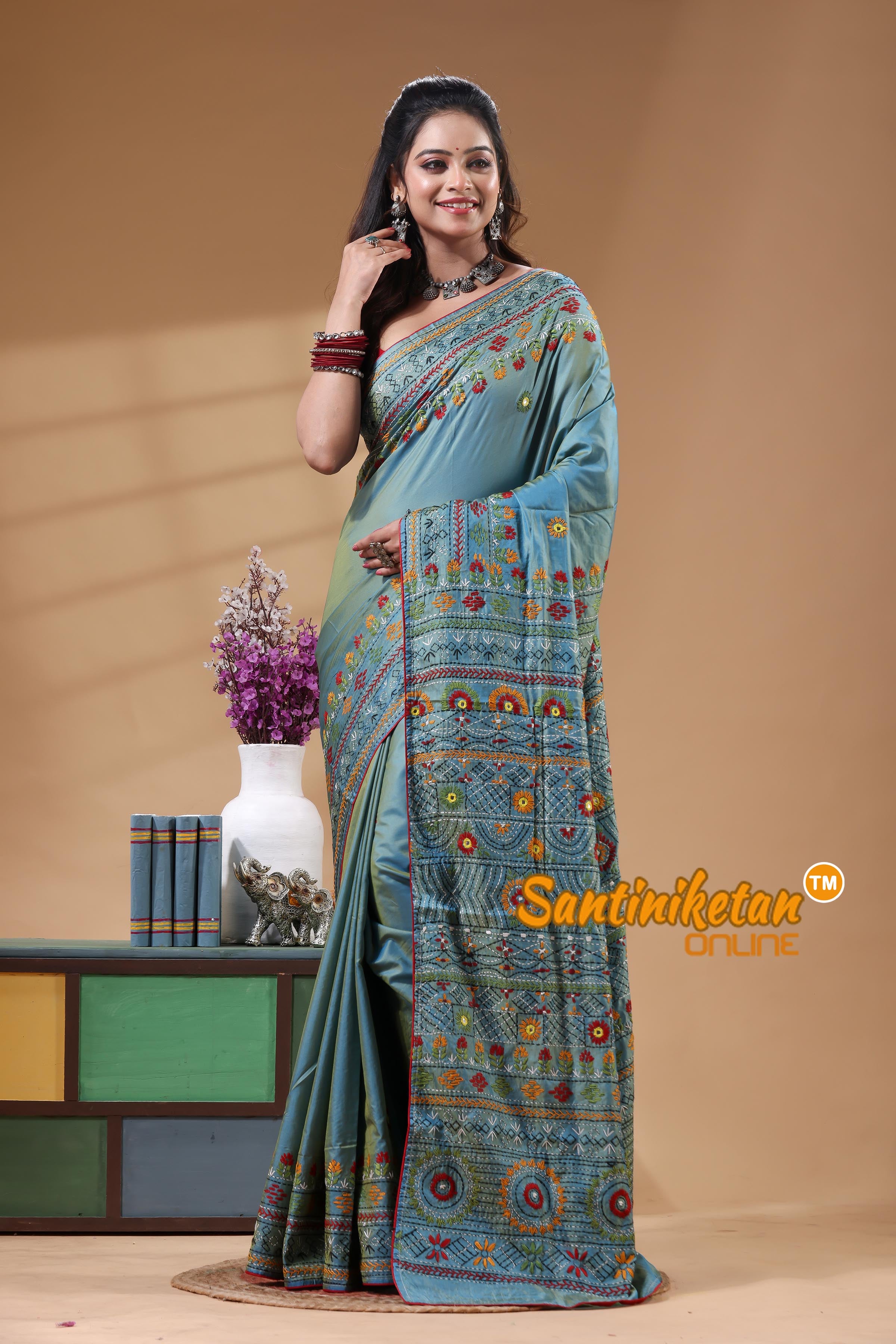 Bangalore Silk Lambani Stitch Saree