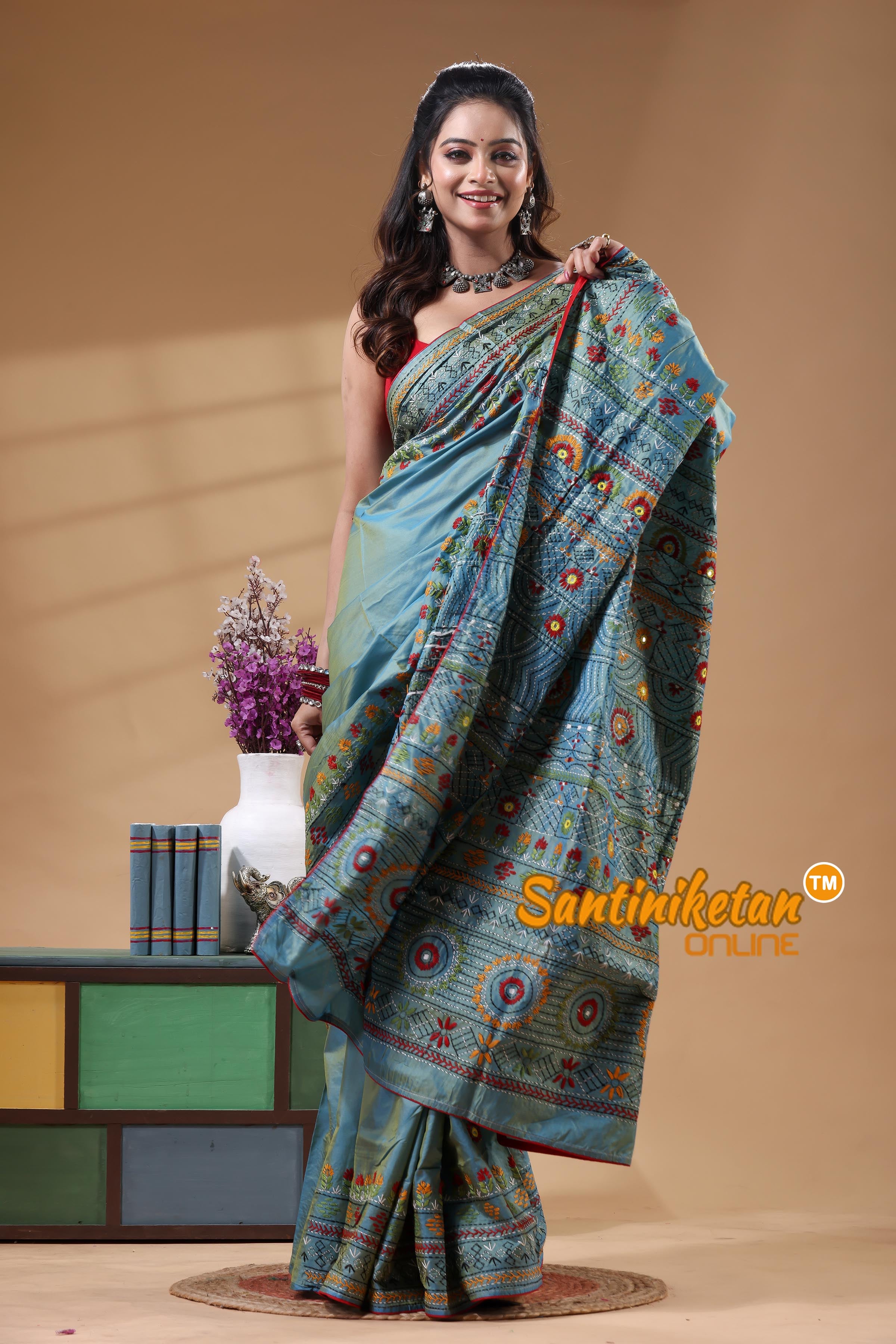 Bangalore Silk Lambani Stitch Saree
