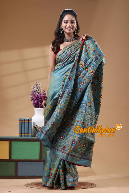 Bangalore Silk Lambani Stitch Saree