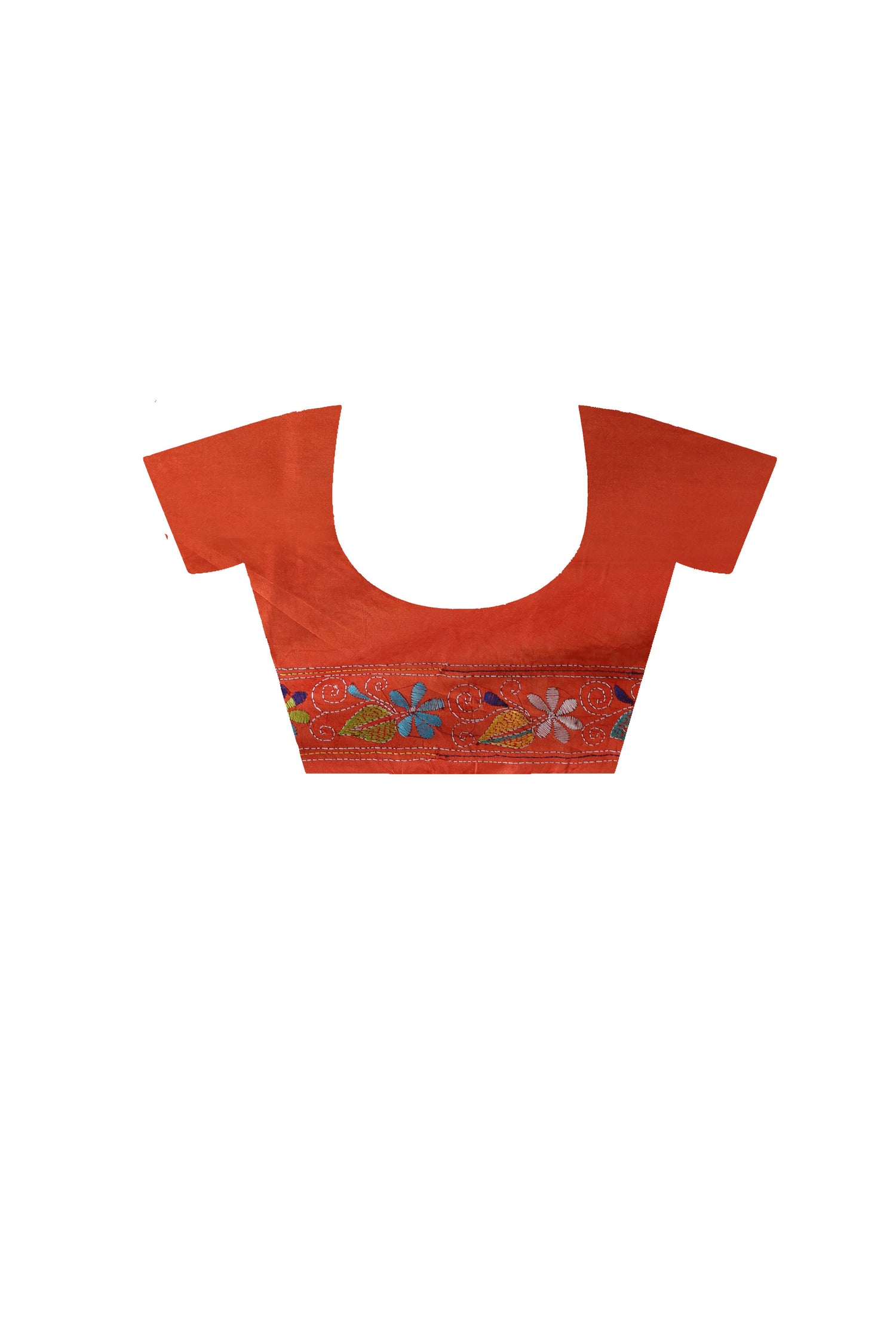 Bangalore Silk Kantha Stitch Saree