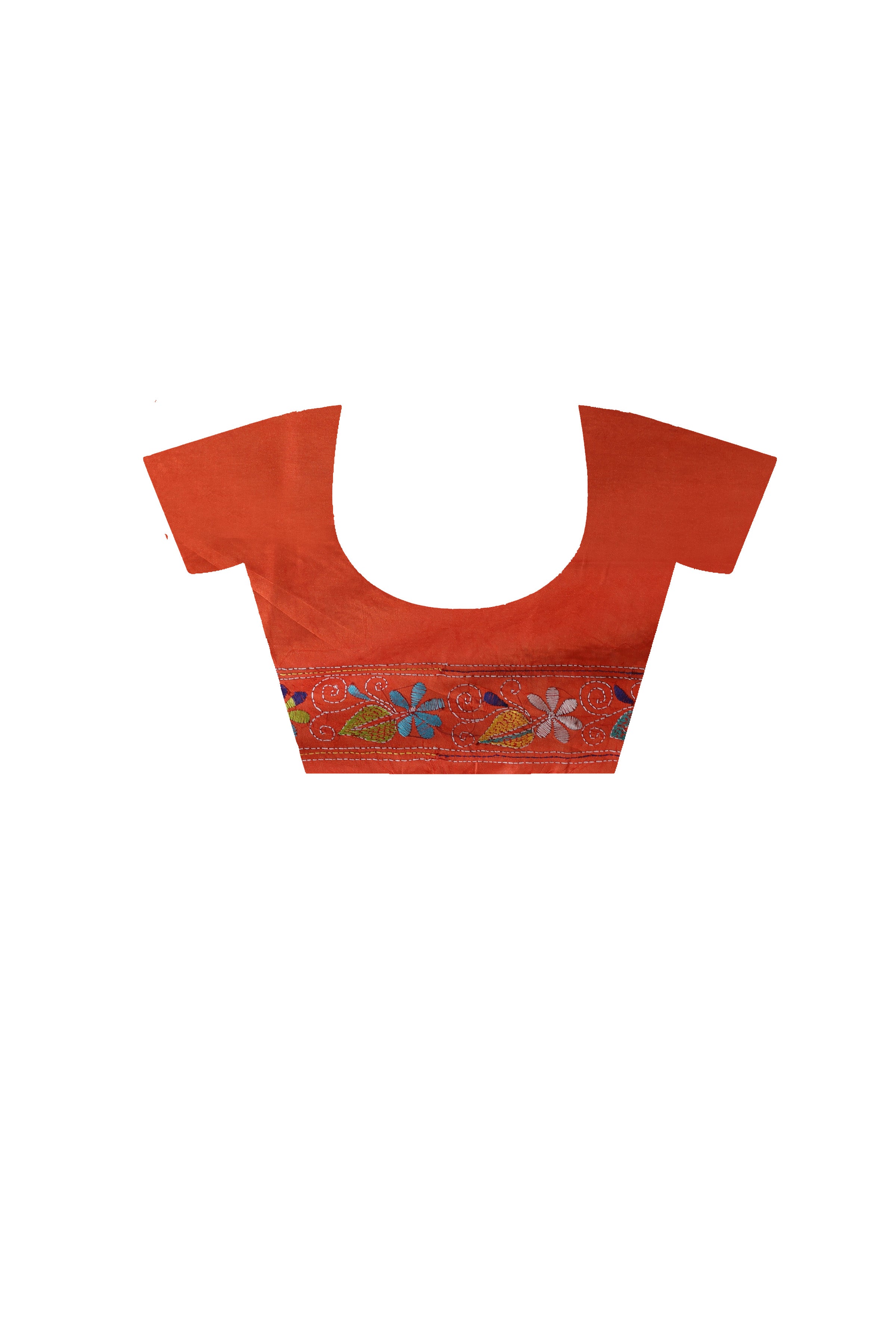 Bangalore Silk Kantha Stitch Saree