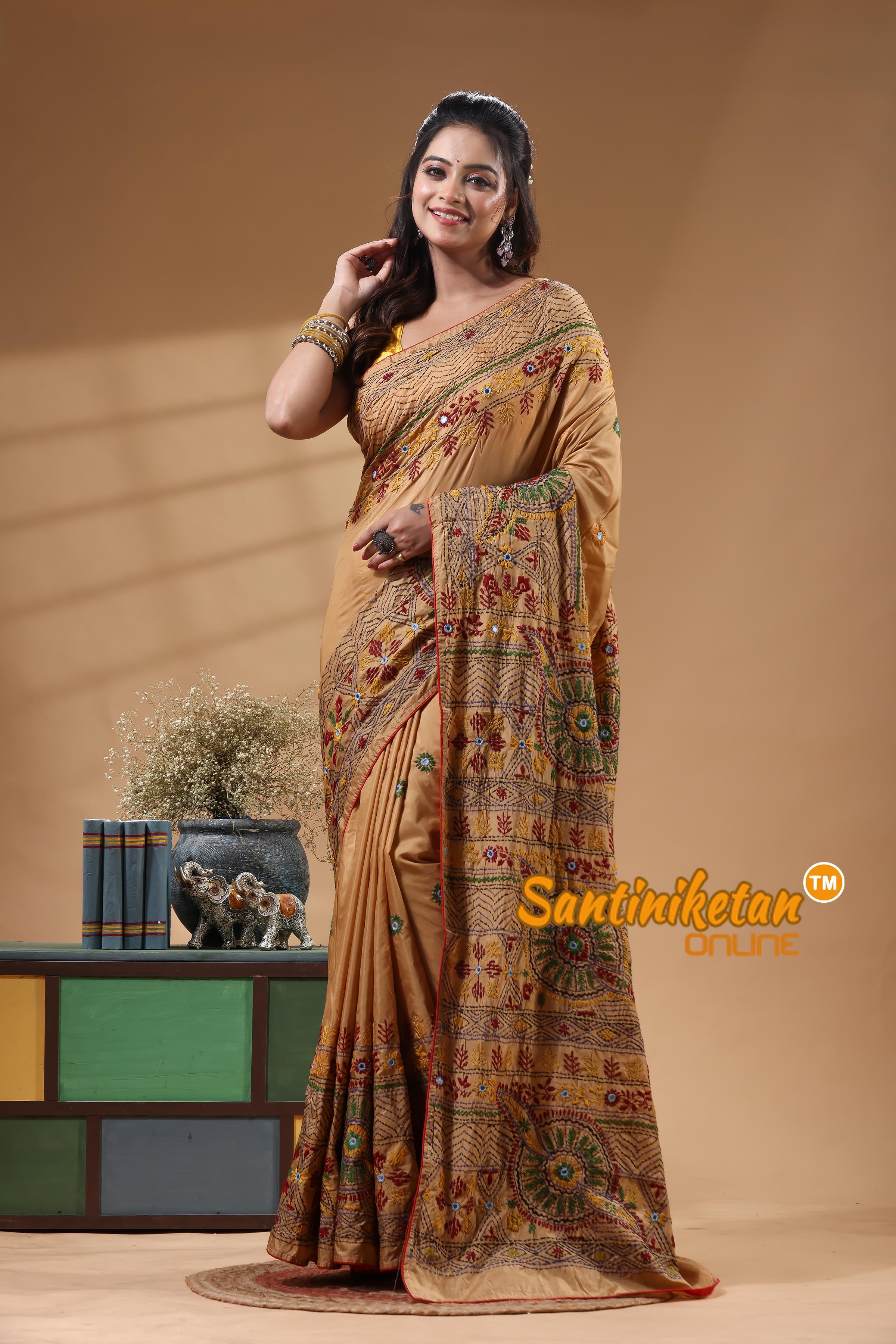 Bangalore Silk Lambani Stitch Saree