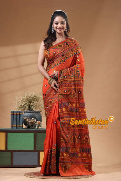 Bangalore Silk Lambani Stitch Saree