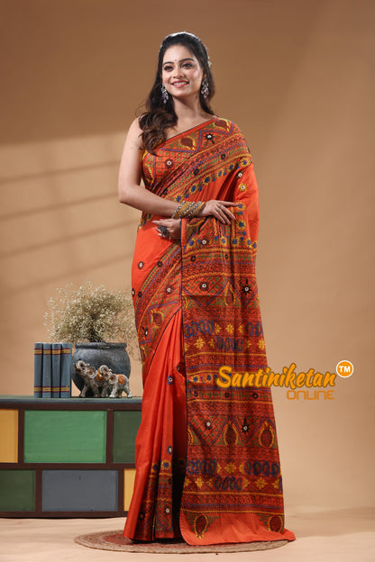 Bangalore Silk Lambani Stitch Saree