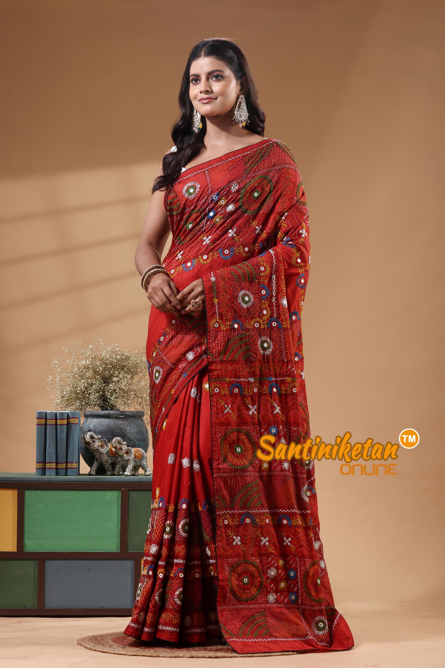 Bangalore Silk Lambani Stitch Saree