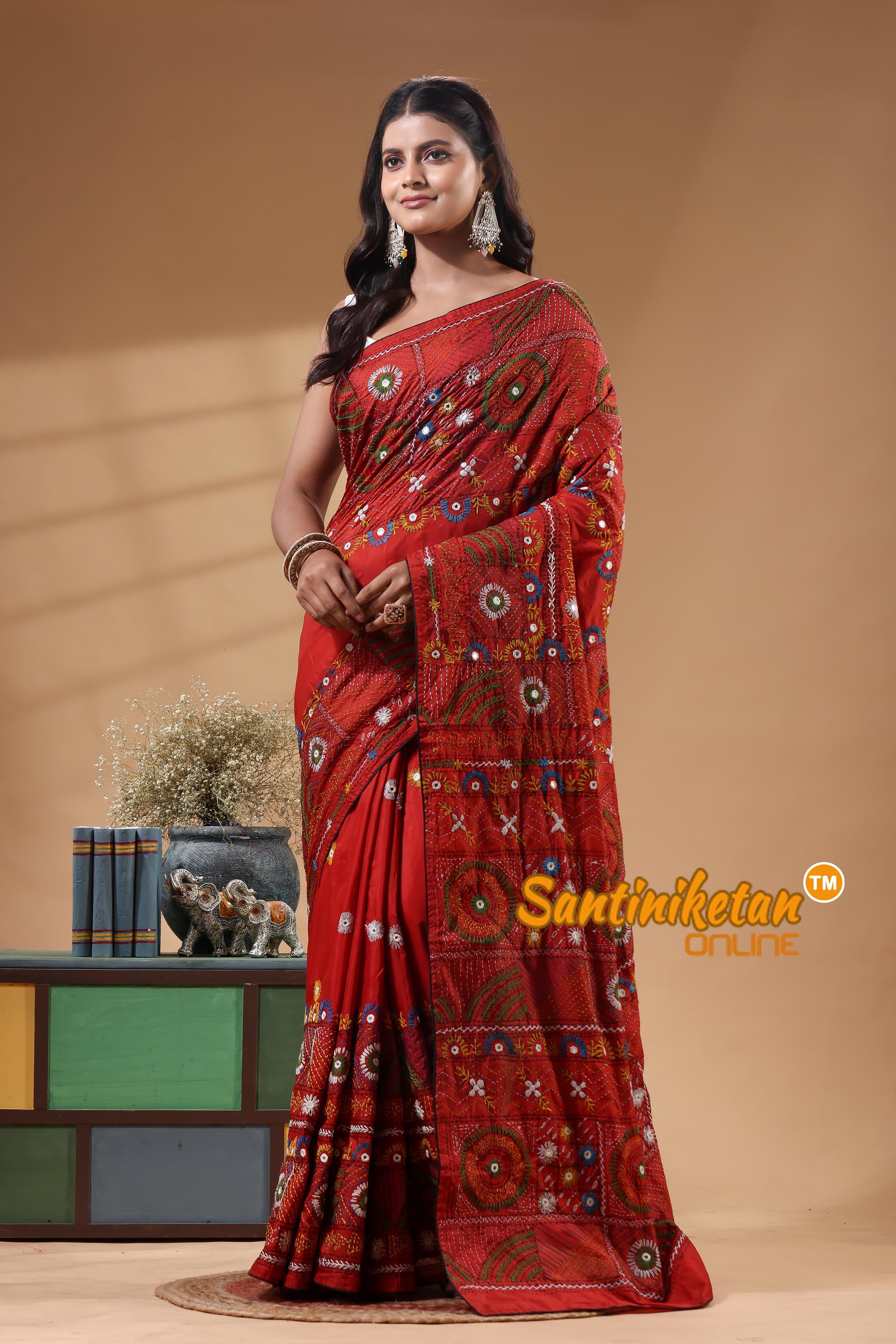 Bangalore Silk Lambani Stitch Saree