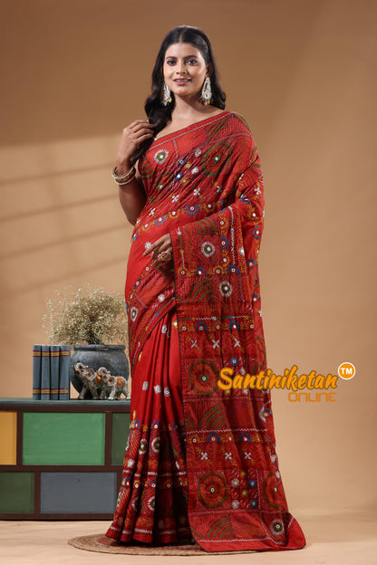 Bangalore Silk Lambani Stitch Saree