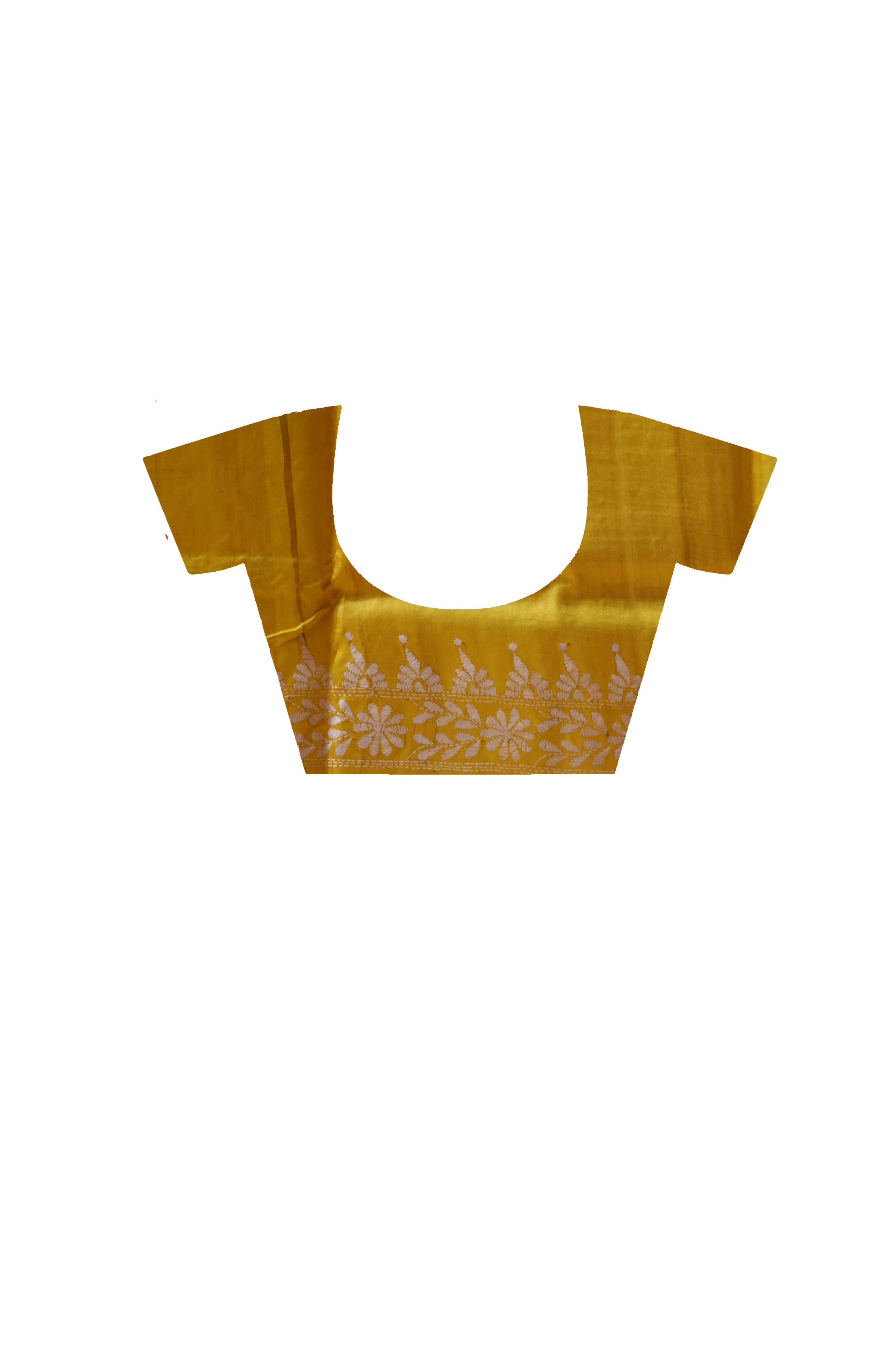 Pure Gachi Dye Tussar Silk Kantha Stitch Saree