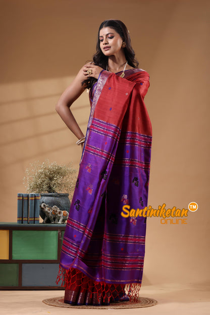 Bishnupuri Katan Silk Handwoven Design Saree