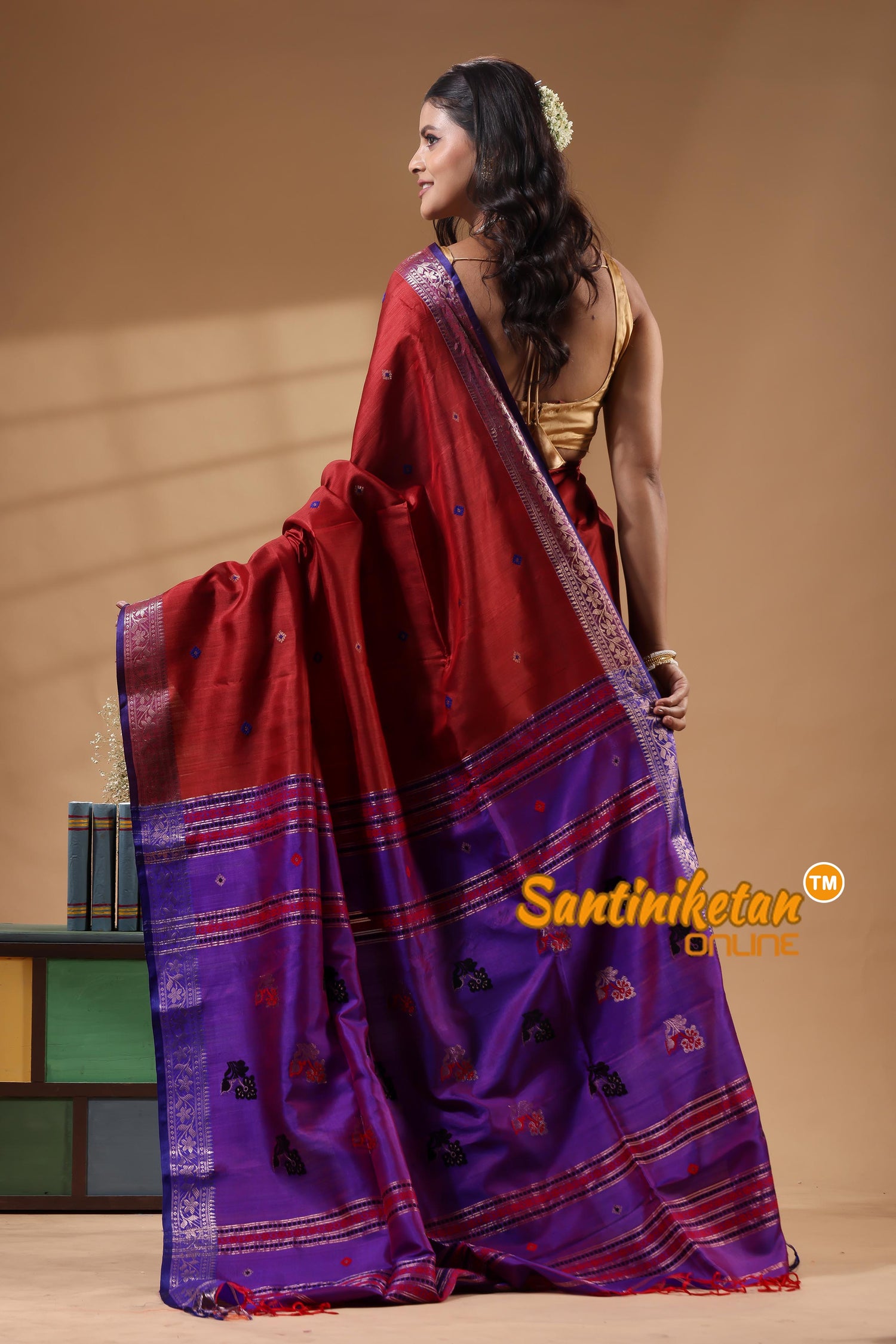 Bishnupuri Katan Silk Handwoven Design Saree