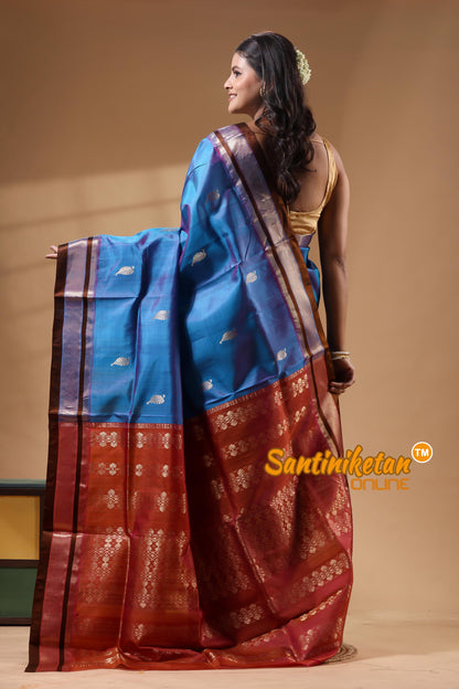 Kanjivaram Design Garad Silk Saree With Blouse