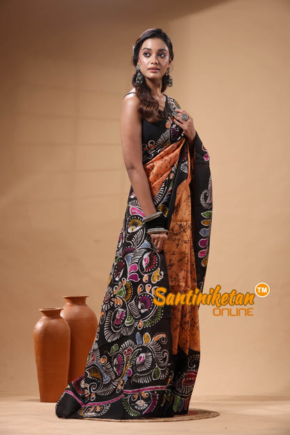 Hand Batik On Murshidabad Silk Saree SN2629853