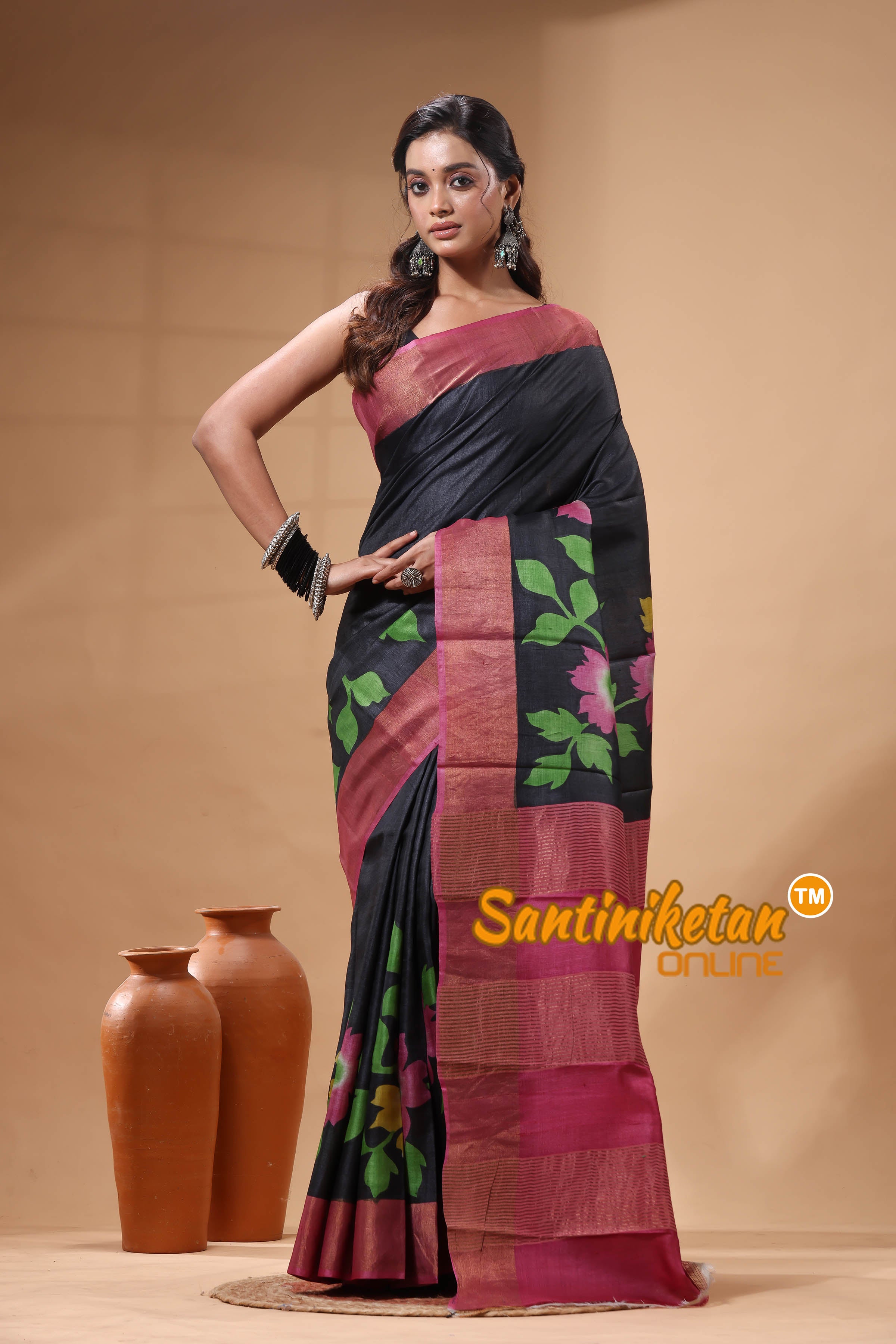 Pure Zari Tussar Hand Painted Saree SN2629918
