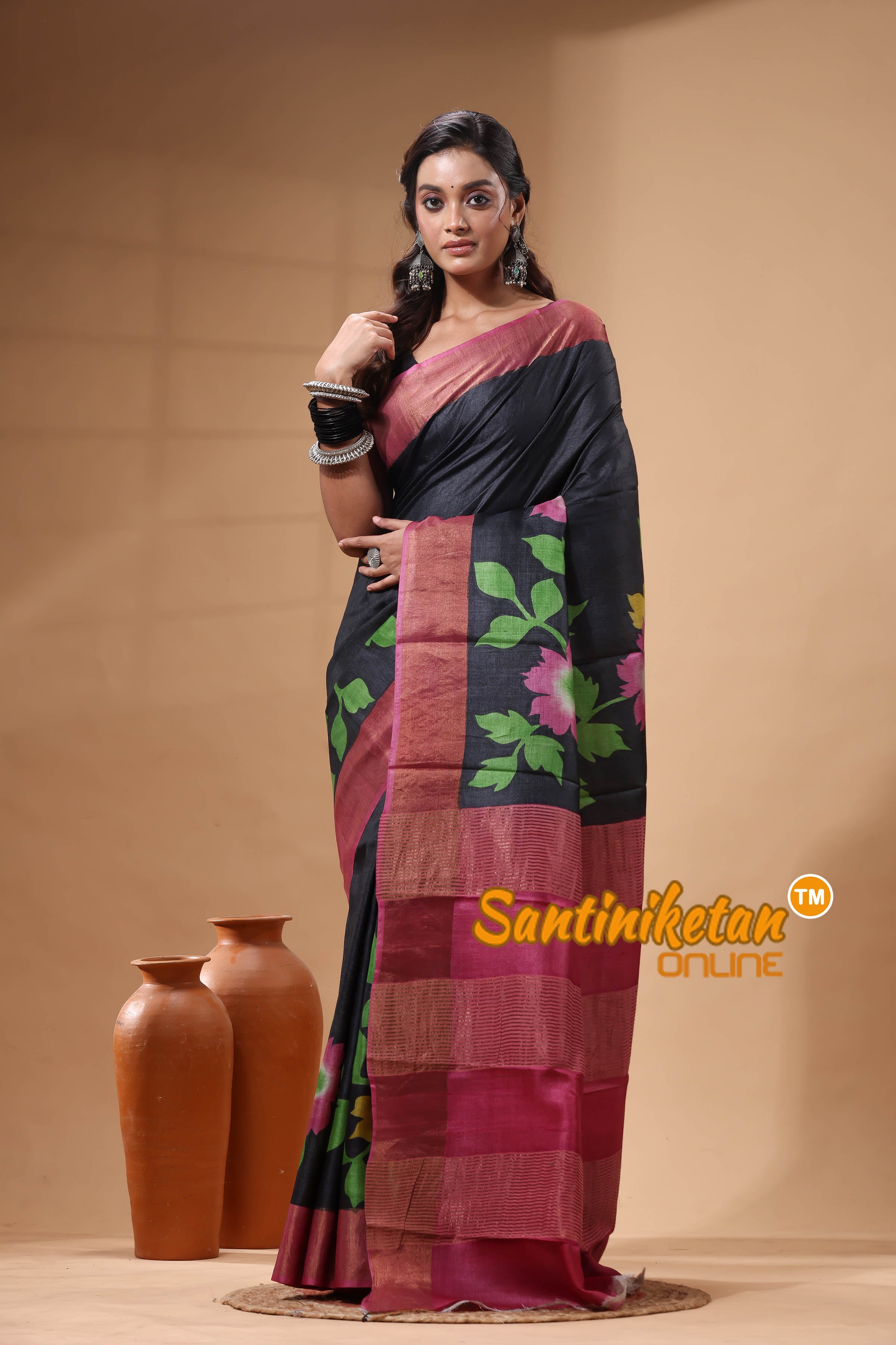 Pure Zari Tussar Hand Painted Saree SN2629918