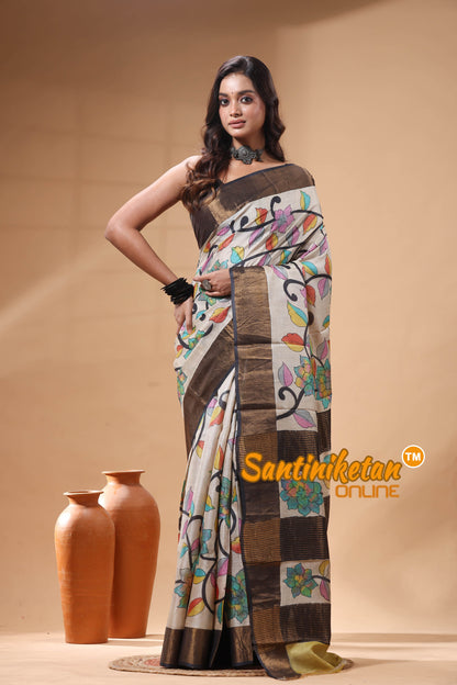 Pure Zari Tussar Hand Painted Saree SN2630026